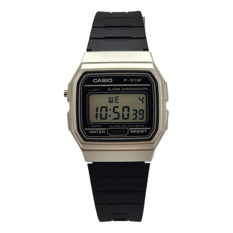 Reloj Casio Vintage F91wm-7adf Negro Gris Plateado
