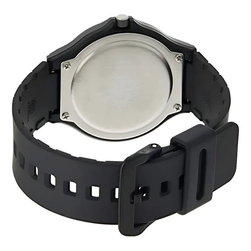 Reloj Pulsera Casio Mw-240-1b2v Con Correa De Resina Color Negro - Fondo Gris Oscuro