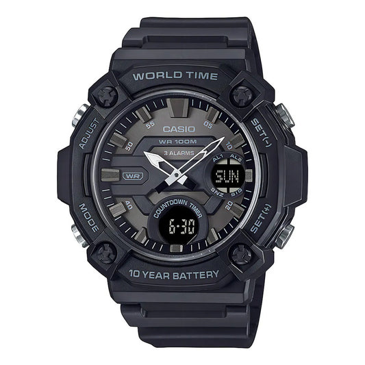 Reloj Casio Aeq-120w-1b Resina Juvenil Negro