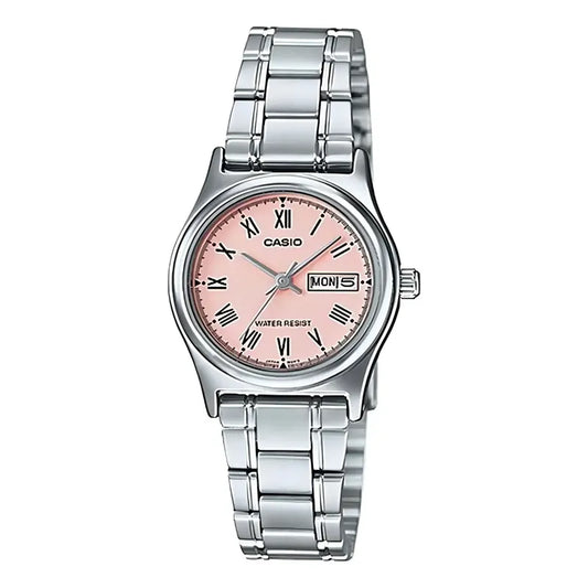 Reloj Casio Ltp-v006d-4b Mujer Plateado Rosa
