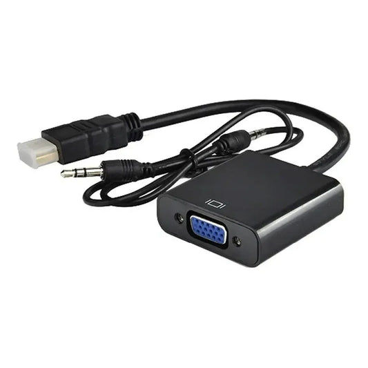 Adaptador Hdmi A Vga Irm Negro 20 Cm Latón Niquelado Macho Hembra