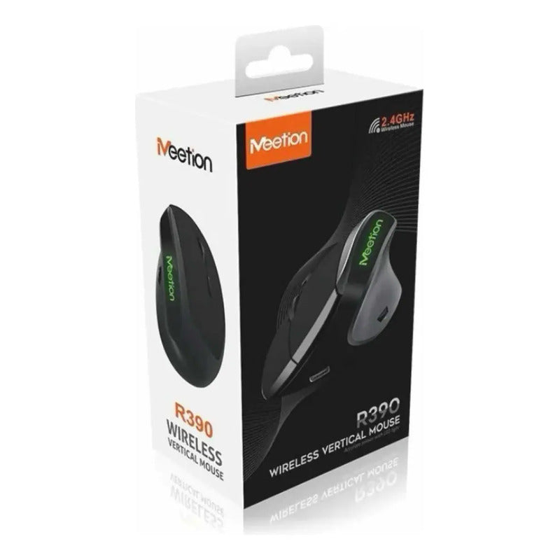 Mouse Meetion R390 Vertical Ergonómico Inalámbrico Negro Negro