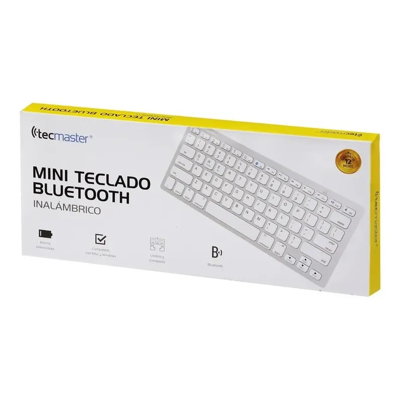 Teclado Inalambrico Bluetooth Tecmaster Tm-100507 Color Del Teclado Blanco Español Latinoamérica