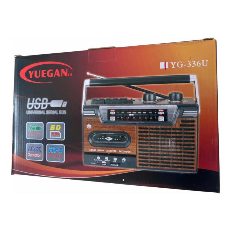 Radio Cassette Vintage Am/fm Mp3 Sd Usb Pilas