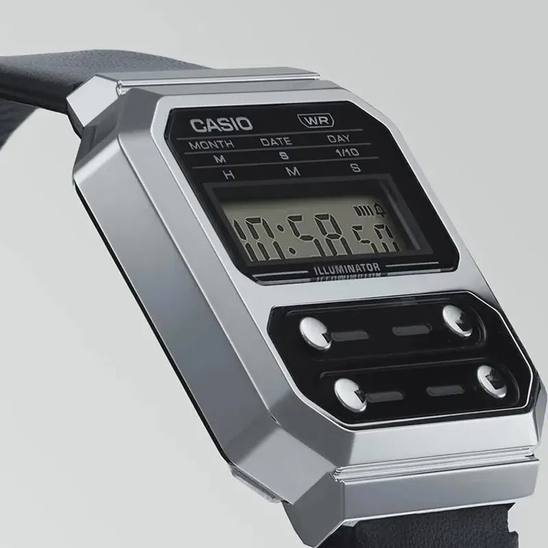 Reloj Unisex Plateado Casio Digital A-100wel-1adf-sc Negro