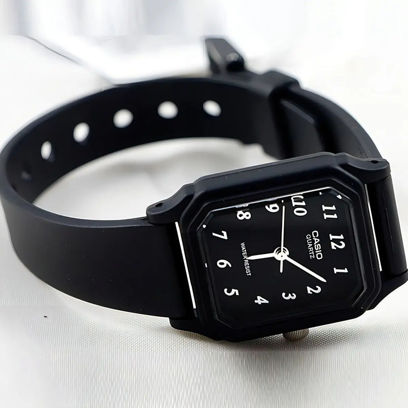 Reloj Casio Clásico Para Mujer, Con Correa Negra Y Fondo Blanco Negro