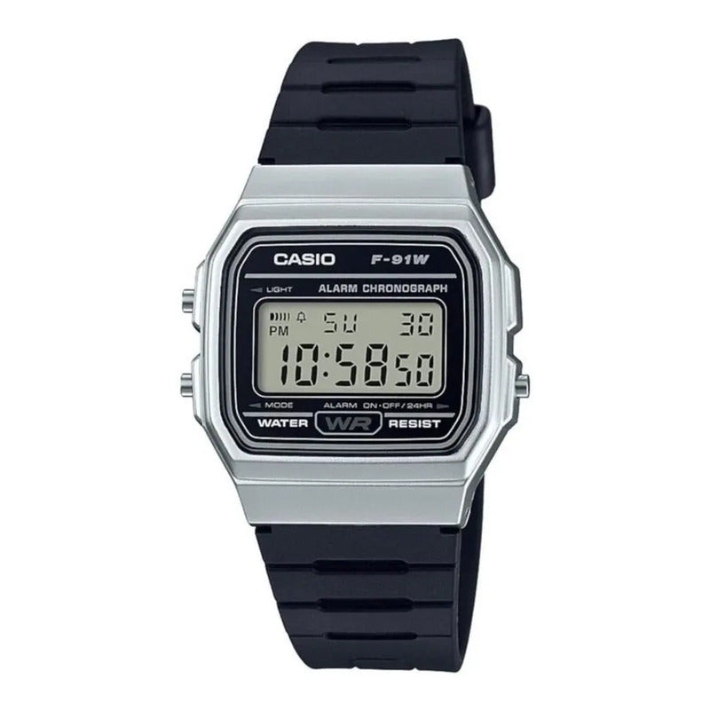 Reloj Casio Vintage F91wm-7adf Negro Gris Plateado