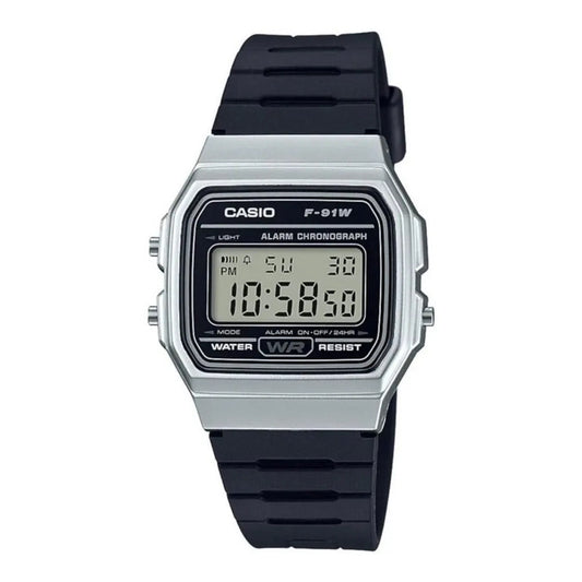 Reloj Casio Vintage F91wm-7adf Negro Gris Plateado