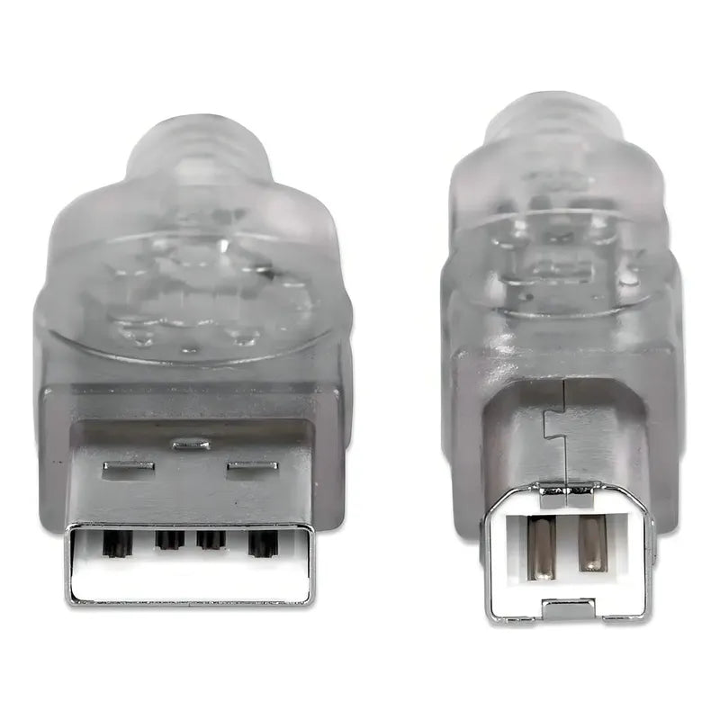 Cable Impresora Usb-a A Usb-b 3m Manhattan 2.0 Conexión Segura Plateado