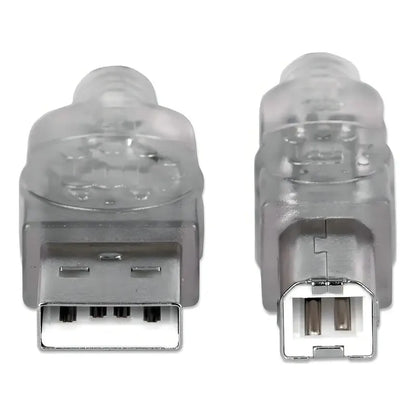Cable Impresora Usb-a A Usb-b 3m Manhattan 2.0 Conexión Segura Plateado