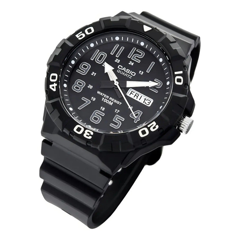 Reloj Casio Mrw-210h-1a Numeros Plata Caratula Grande 55mm 100m