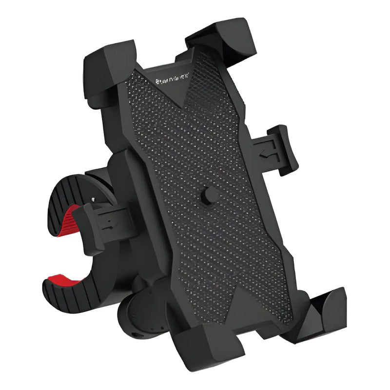 Soporte Tecmaster Para Celular Moto Bicicleta Rotación 360 Antideslizante Negro
