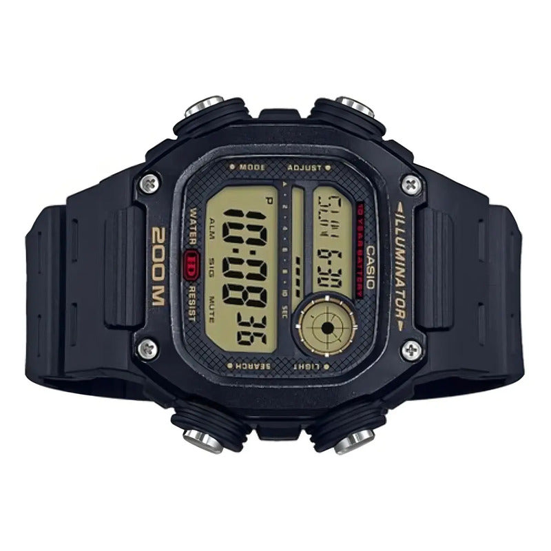 Reloj Casio Hombre Digital Dw-291h-9av Cronometro Hora Mundial Negro