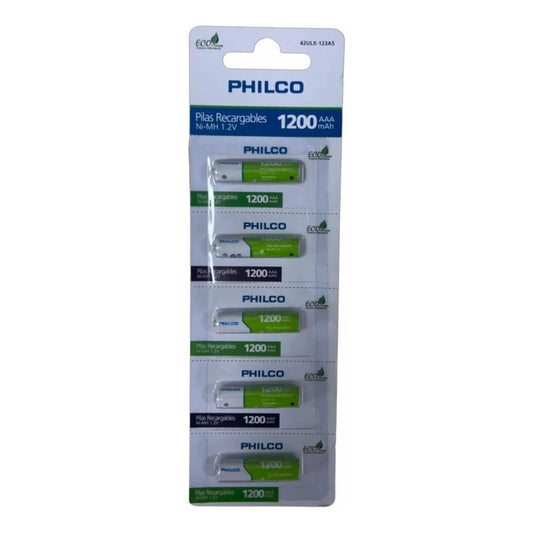 Pila Aaa Recargable Pack 5 Unidades 1200 Mah Philco