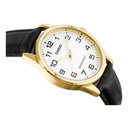 Reloj Pulsera Casio Enticer Mtp-v001gl-7budf Negro Dorado Blanco