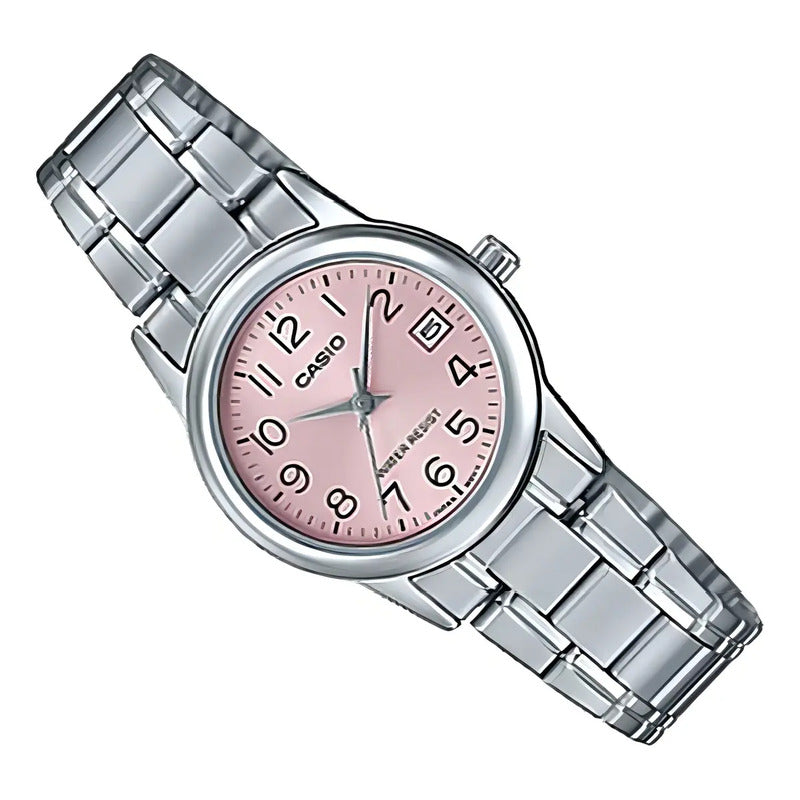 Reloj Casio Ltp-v006d-4b Mujer Plateado Rosa