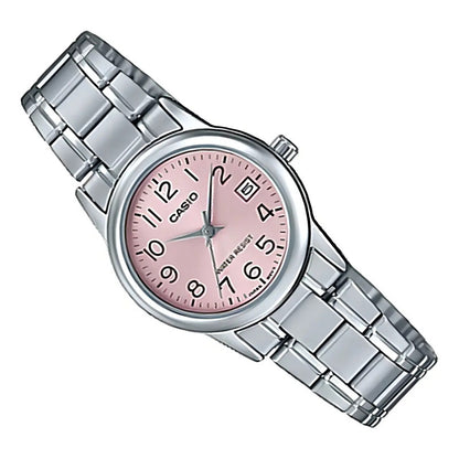 Reloj Casio Ltp-v006d-4b Mujer Plateado Rosa