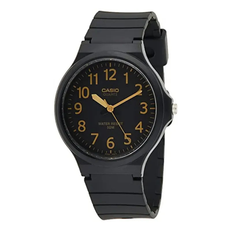 Reloj Pulsera Casio Mw-240-1b2v Con Correa De Resina Color Negro - Fondo Gris Oscuro