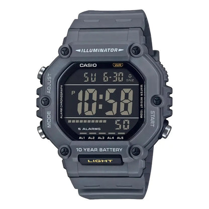 Reloj Digital Casio Illuminator Para Hombre, Resistencia Al Agua 100m Gris Oscuro Negro