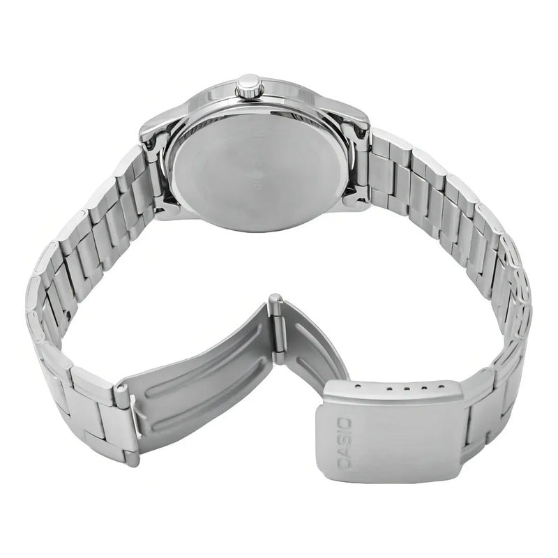 Reloj Casio Mtp-vc01d-2e De Hombre Digital Y Análogo Con Correa De Acero Inoxidable Plateado Azul