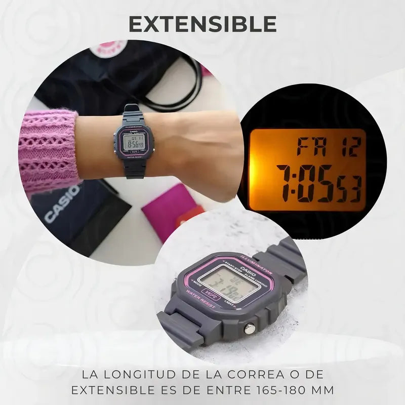 Reloj Casio La-20wh-8a Rosa Dama Digital Correa Full La-20wh-8adf