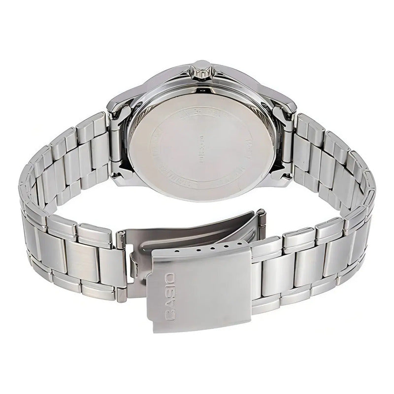 Reloj Para Unisex Casio Mtpv004d-1b2udf Plateado Negro Mtp-v004d-1b2