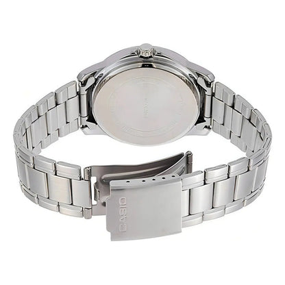 Reloj Para Unisex Casio Mtpv004d-1b2udf Plateado Negro Mtp-v004d-1b2