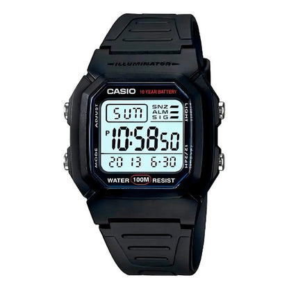Reloj Pulsera Casio Digital Con Correa De Resina Color Negro - Fondo Blanco