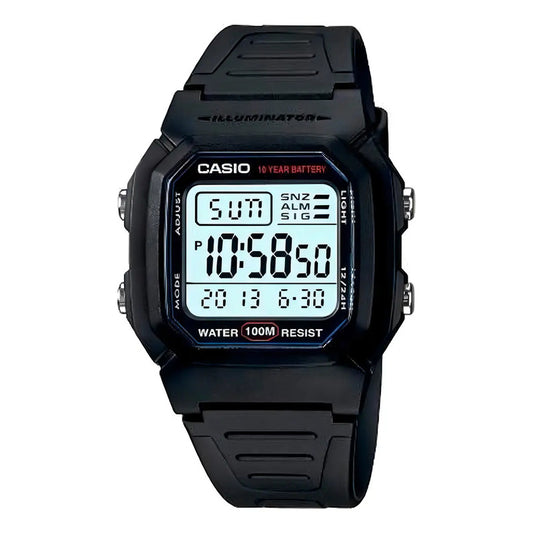 Reloj Pulsera Casio Digital Con Correa De Resina Color Negro - Fondo Blanco