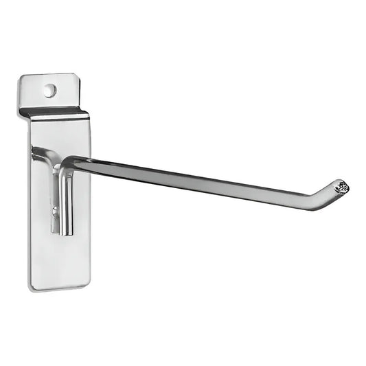 Set 30 Ganchos Exhibidor Panel Ranurado Gancheras 30 Cm Plateado