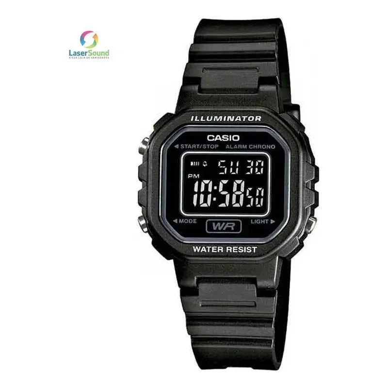 Reloj De Pulsera Casio Standard La-20wh-1bdf Con Cuerpo Negro, Digital, Para Mujer, Con Correa De Resina Negra, Bisel Negro Y Hebilla Simple