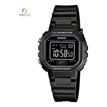 Reloj De Pulsera Casio Standard La-20wh-1bdf Con Cuerpo Negro, Digital, Para Mujer, Con Correa De Resina Negra, Bisel Negro Y Hebilla Simple