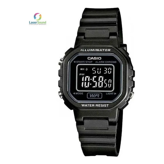 Reloj De Pulsera Casio Standard La-20wh-1bdf Con Cuerpo Negro, Digital, Para Mujer, Con Correa De Resina Negra, Bisel Negro Y Hebilla Simple