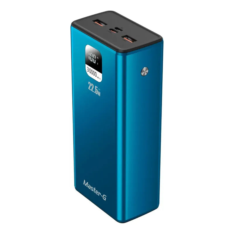 Cargador Portatil Bateria Power Bank Master-g 30000mah 22.5w Color Azul