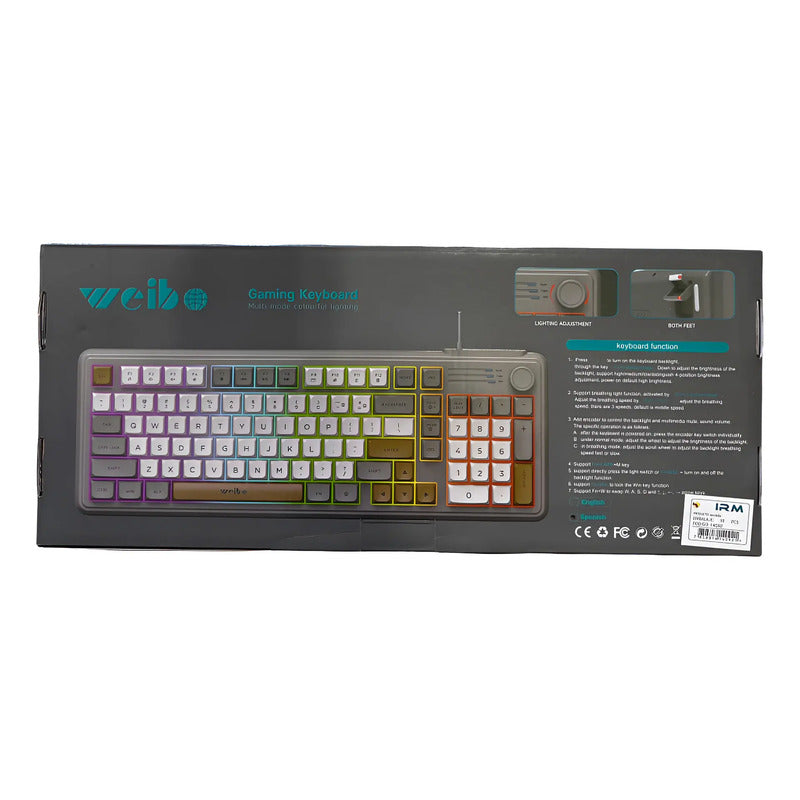 Teclado Gamer Weibo Gris Español Latinoamérica