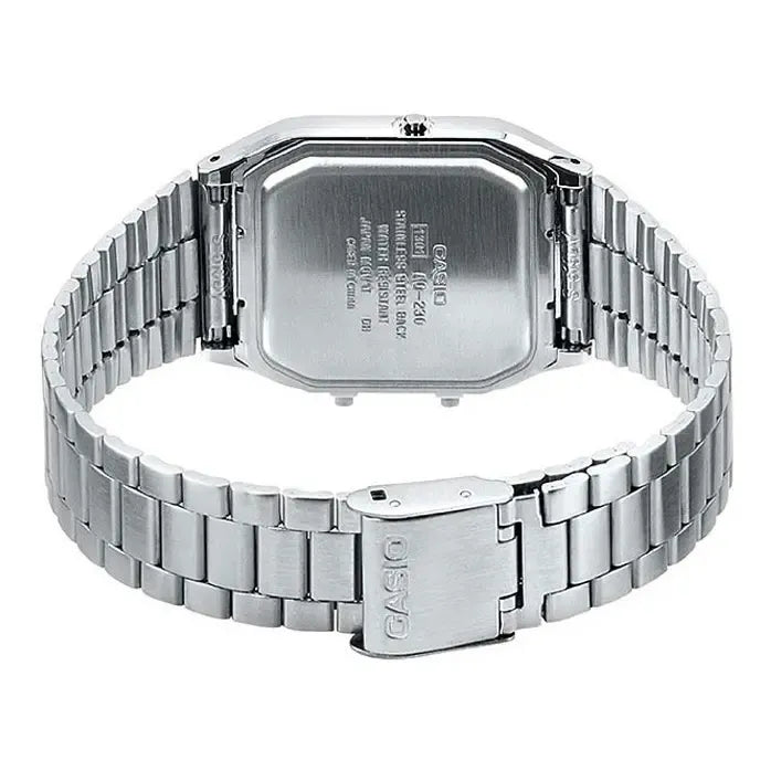 Reloj Casio Vintage Aq-230a-7a Digital Y Analógico Acero Inoxidable Plateado