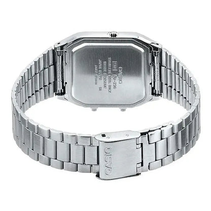 Reloj Casio Vintage Aq-230a-7a Digital Y Analógico Acero Inoxidable Plateado