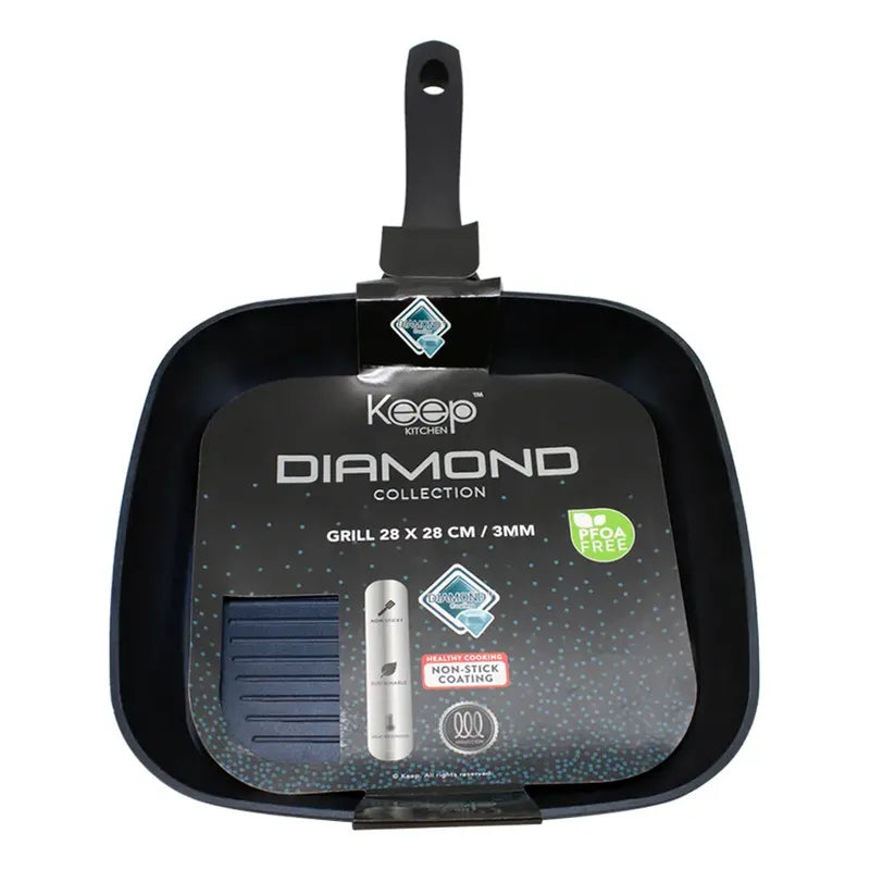 Grill Pan 28cm Diamond Keep Azul