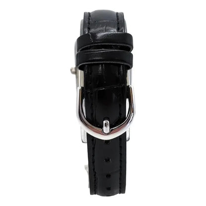 Reloj Casio Dama Correa Piel Genuina Ltp-v007l-1bu Negro Plateado