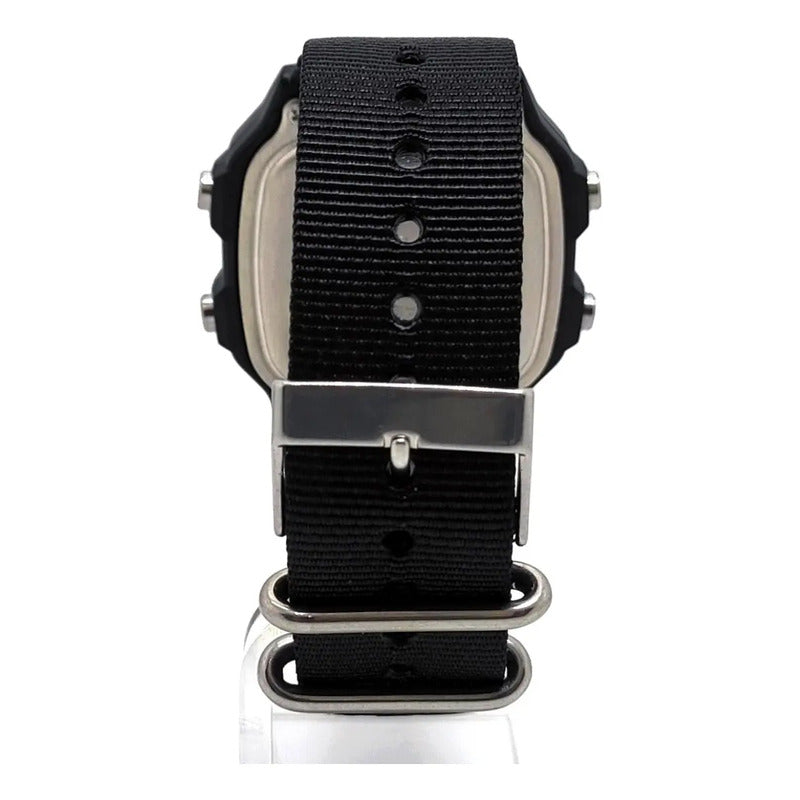 Reloj Pulsera Digital Casio Ae-1200whb-1b Con Correa De Tela Color Negro - Bisel Verde