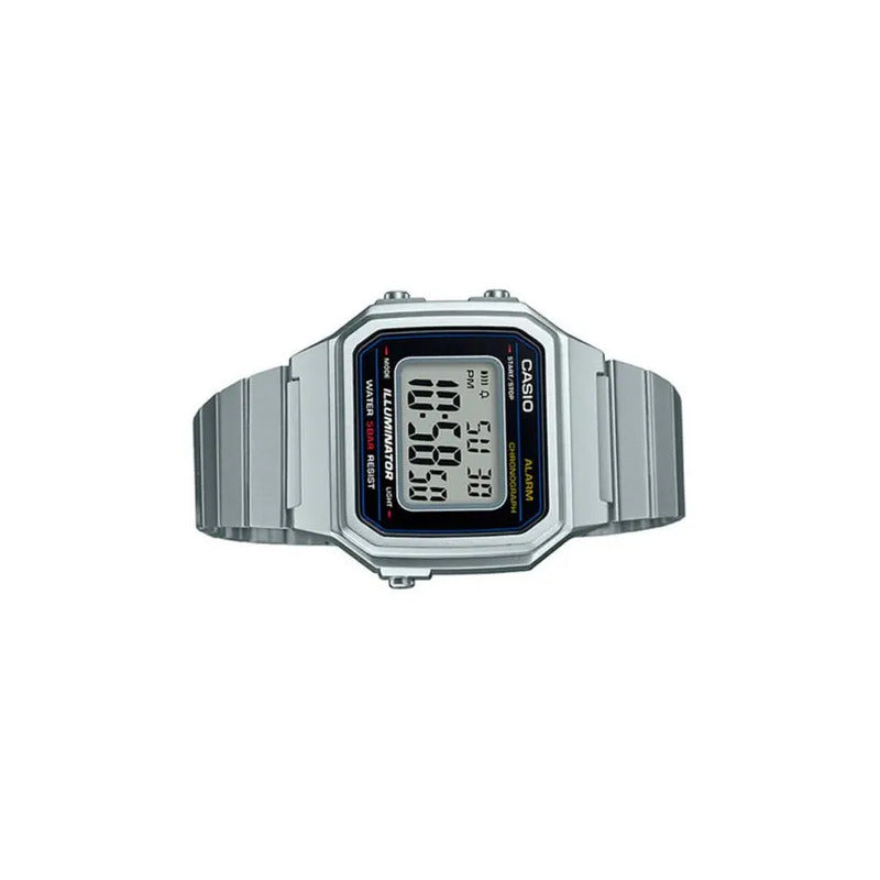 Reloj Mujer Casio B650wd-1a Plateado Digital / Color Del Fondo Gris
