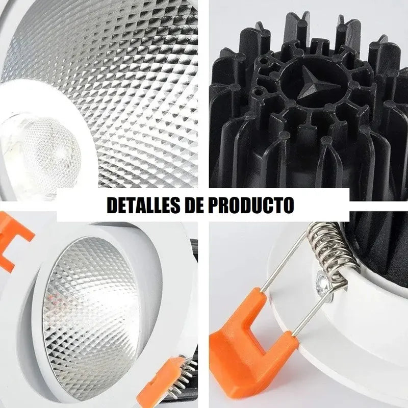 Pack X2 Focos Led Embutidos Luz Fria 6500k 12w