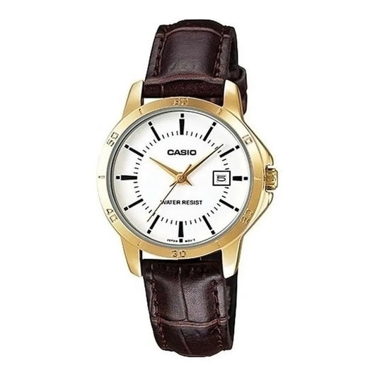Reloj Casio Mujer Ltp-v004gl-7audf Café