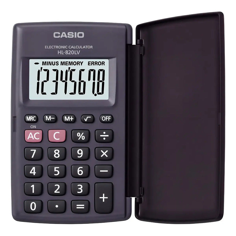 Calculadora De Bolsillo Casio Hl-820lv 8 Digitos /3gmarket Color Negro