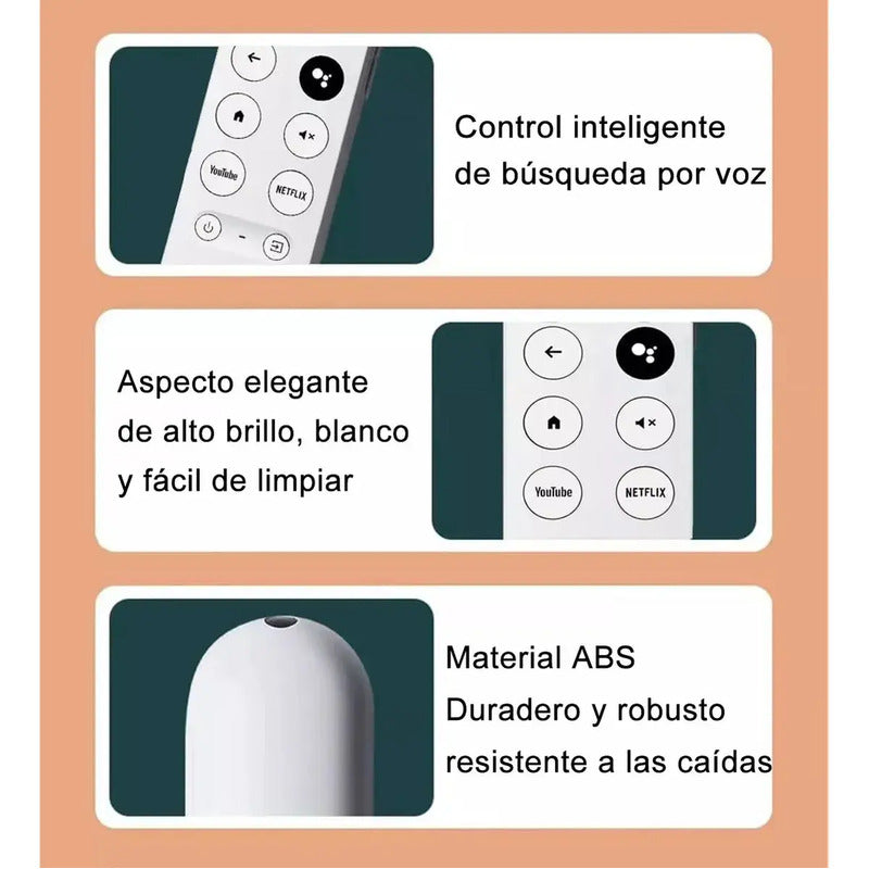 Control Remoto Compatible Con Google Chromecast 4k Tv Hd Blanco