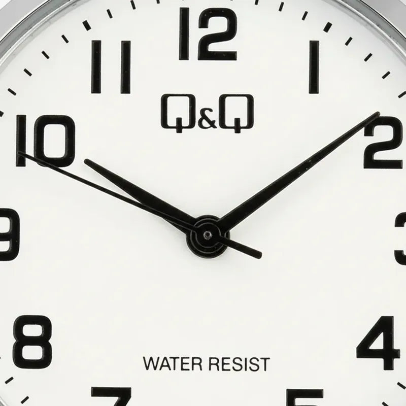 Reloj De Mujer Pulsera Elasticada Qyq C37a-023py Plateado Blanco