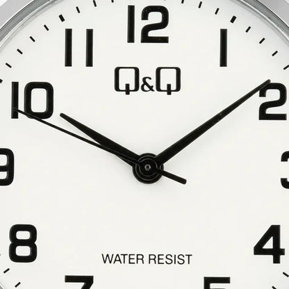 Reloj De Mujer Pulsera Elasticada Qyq C37a-023py Plateado Blanco