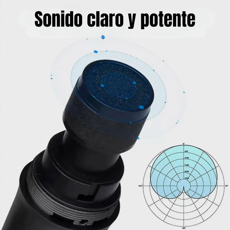 Pack 2 Micrófonos Inalámbricos Profesional Conexión Auxiliar Negro