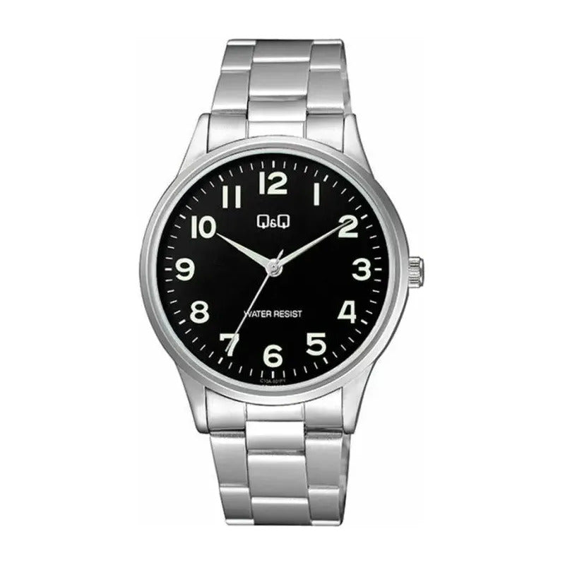 Reloj Hombre Qyq Metalico Fondo Negro C10a-001py Plateado Negro