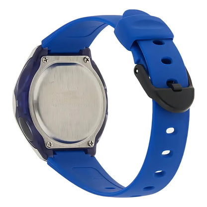 Reloj Pulsera Digital Casio Lw-200-2a Con Correa De Resina Color Azul - Fondo Gris - Bisel Negro/plateado